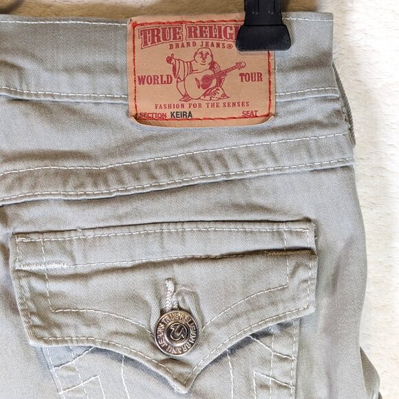 True Religion Light Grey Short Shorts Size 24 - Picture 4 of 4